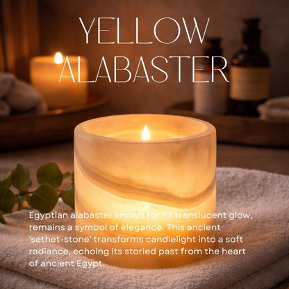 Single Alabaster Candle Holder, Sturdy Tealight Candle Holders, Translucent Stone for Calming Glow, Perfect for Ambient Lighting & Gifts, Warm Illumination, Multiple Sizes