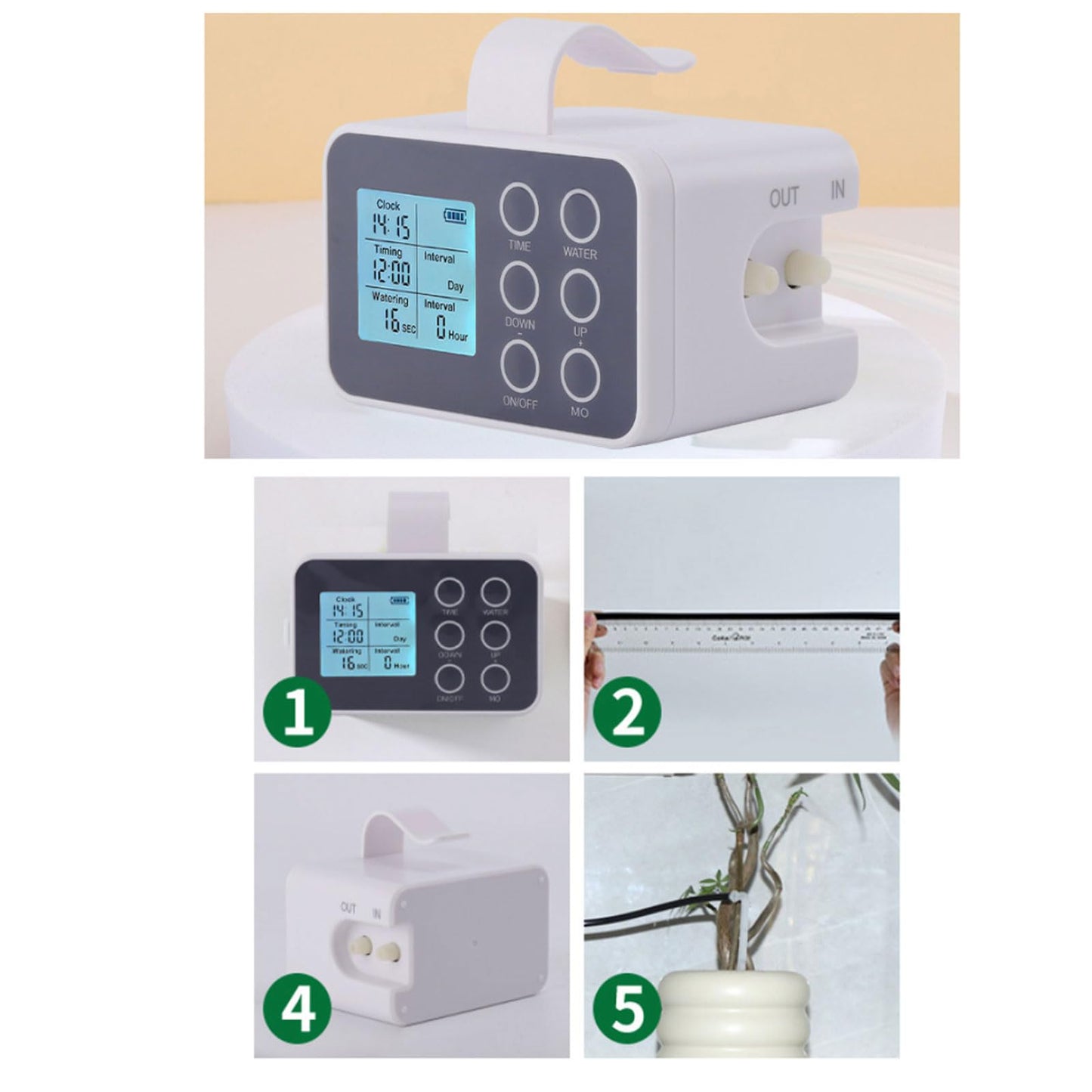Adjustable Drip Irrigation Set for Housegreens with 15 or 20 Outlets and 300 Seconds Watering Duration Vacation Plant Watering Structure