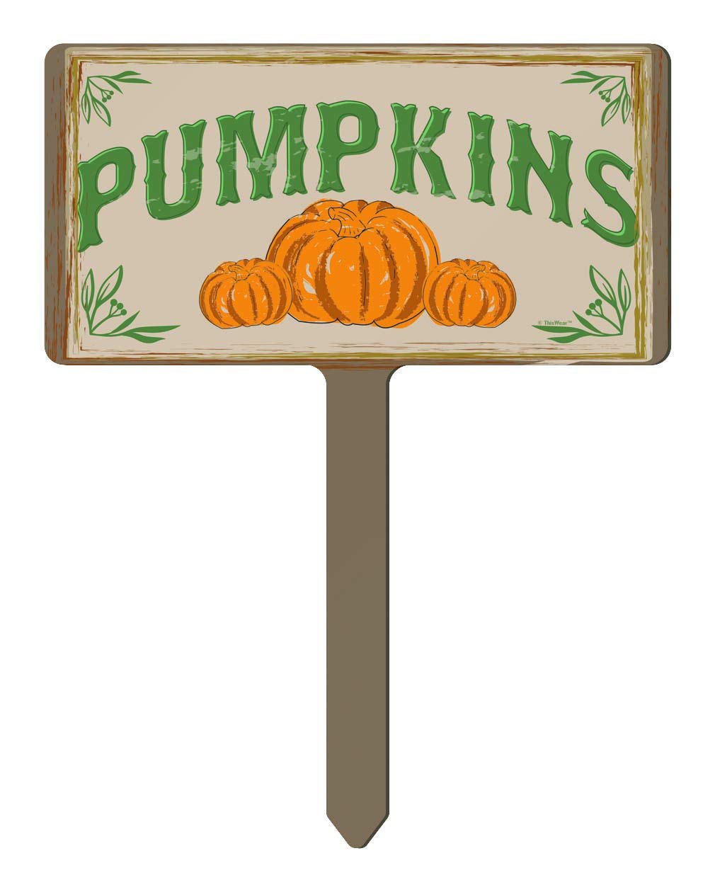 ThisWear Farming Vegetable Garden Sign Pumpkins 1-Pack Rectangle Garden Sign