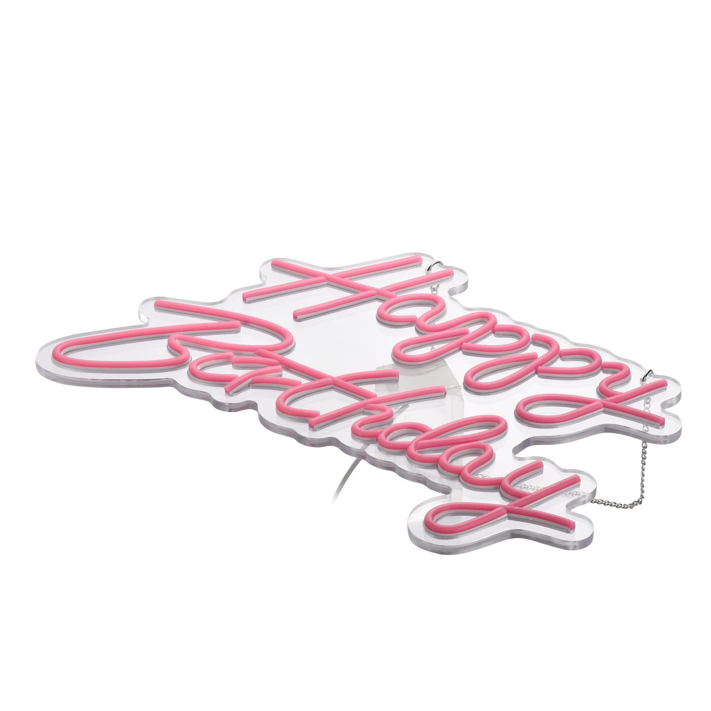 Happy Birthday Neon Sign for Wall Decor, with Dimmable Switch, Reusable Neon Light Sign for All Party Decoration(17X12inches,White)