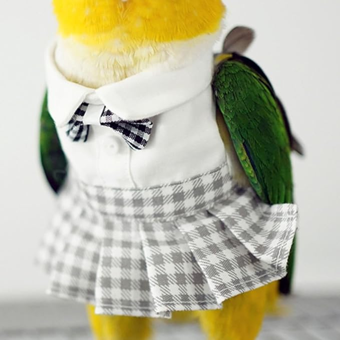 Bird Costume Bird Diaper Flight Suit Cute JK Dress Dress Skirt Clothes Cosplay Photo Prop for Parrots Macaw Cockatoo (Without Diaper,2XL)