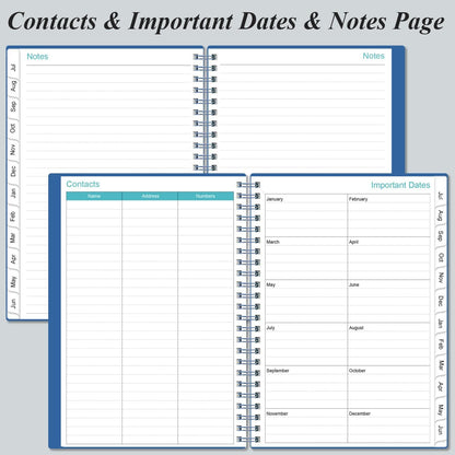 2025-2026 Appointment Book & Planner - A5 Daily Hourly Planner from July 2025 - June 2026, Weekly Appointment Book with 30-Minute Interval, Medium 6.4" x 8.5", Blue