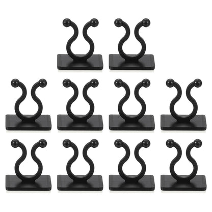 uxcell 100Pcs Plant Climbing Wall Fixture Clips, Plant Fixer Self-Adhesive Hooks Wire Fixing Supporting for Indoor Outdoor Decoration and Cable Wire Fixing (Black, 7.2mm/0.28")