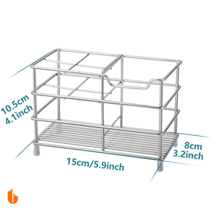 Urbanstrive 304 Stainless Steel Bathroom Toothbrush Holder Toothpaste Holder Stand Bathroom Accessories Organizer (Silver, Large)