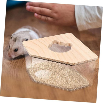 Hemoton Bathroom Toys Hamster Container Sand Bath Sand Clear Dust Bath Small Sandbox for Pet Acrylic