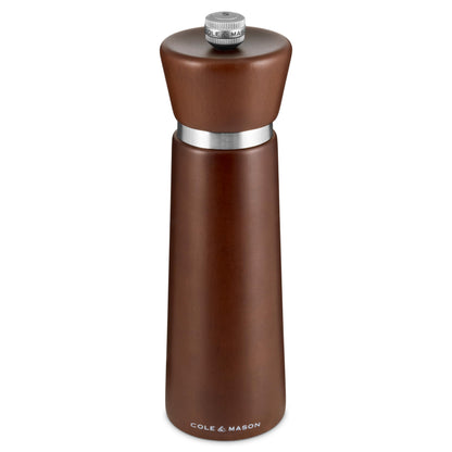 Cole & Mason Millbank Salt Mill, 7" - Salt Grinder with Ultra-Sharp Grinding Mechanism - Flavor-Enhancing Salt Shaker - Refillable Mill with Adjustable Grinding - Chestnut, Salt Mill