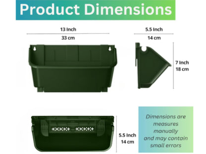 Maxona Vertical Garden Planter - 4 Pack, 13 inch Wall Mounted Planter for Patio Outdoor Decor, Home Green Plastic Pot Balcony Plant Vegetable Fruit Herb Hanging Pocket Holder Flowerpot