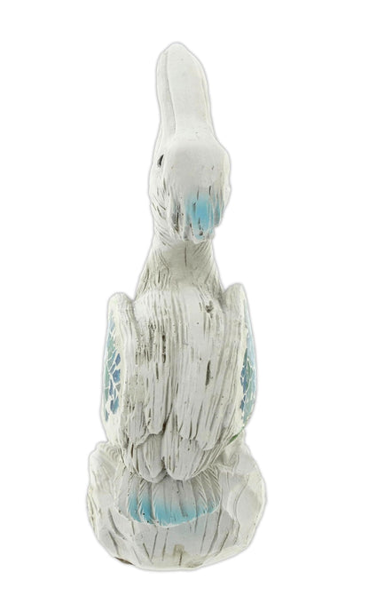 The Bridge Collection Decorative Pelican Figurine - Coastal Bird Sculpture with Mosaic Wing Detail - Nautical Accent Piece for Beach House and Ocean Inspired Decor