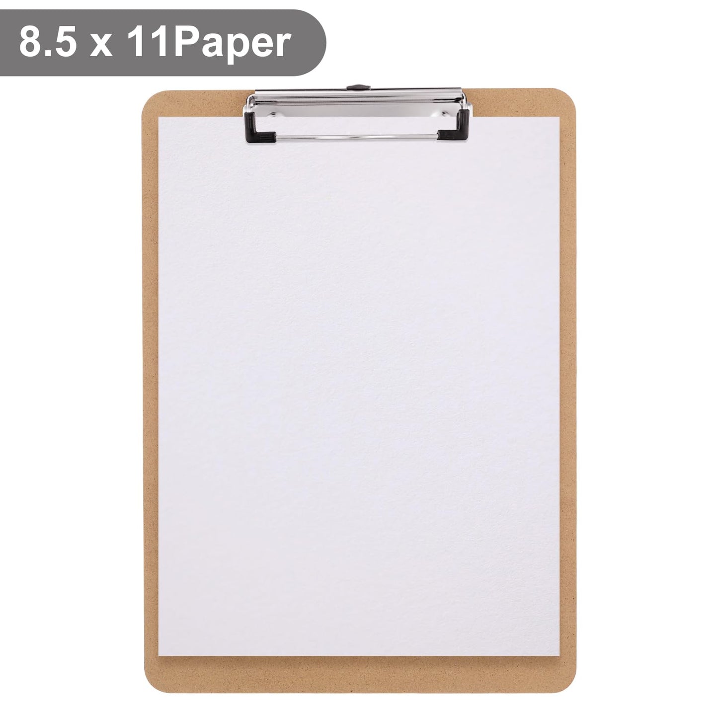 Macroclo Wood Clipboards Set of 2, Letter Size Hardboard Clip Board 8.5x11 for Classroom, Students, Kid, A4 Standard Size 9" x 12.5" with Low Profile Clip, Office & School Supply
