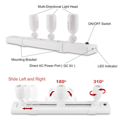 BIGLIGHT LED Track Light, Dimmable Accent Lighting with Rotatable Heads, Plug in Spotlight with Remote for Lighting up Kitchen Sink Cabinet Gallery Picture Bathroom Basement Artwork