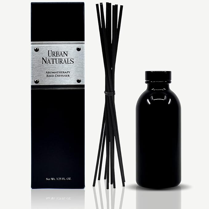 Urban Naturals Lavender Fields Oil Essential Oil Reed Diffuser Set with Real Lavender Stems! French Blossoms, Geranium & Clary Sage | #1 Gift Idea for Aromatherapy & Stress Relief | Vegan | USA Made