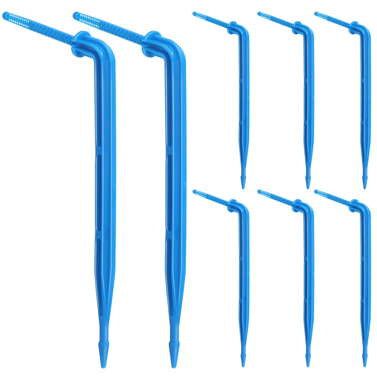 SEWACC 100pcs Automatic Drip Irrigation Stakes, Indoor Plant Watering System with Blue Multi- Drip Emitters for Flower and Seedlings