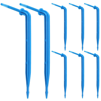 SEWACC 100pcs Automatic Drip Irrigation Stakes, Indoor Plant Watering System with Blue Multi- Drip Emitters for Flower and Seedlings