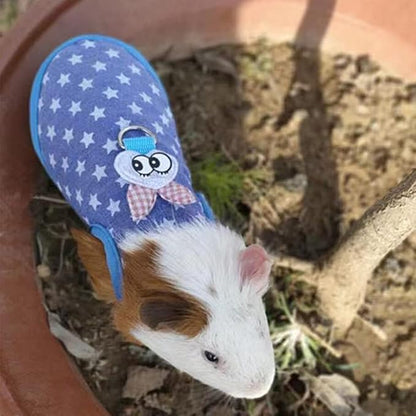 Small Animals Harness Warm Hamster Clothes Blue Guinea Pig Harness and Leash Set Small Pets Outfits for Mouse Rats Hedgehog Squirrel and Small Breeds,S