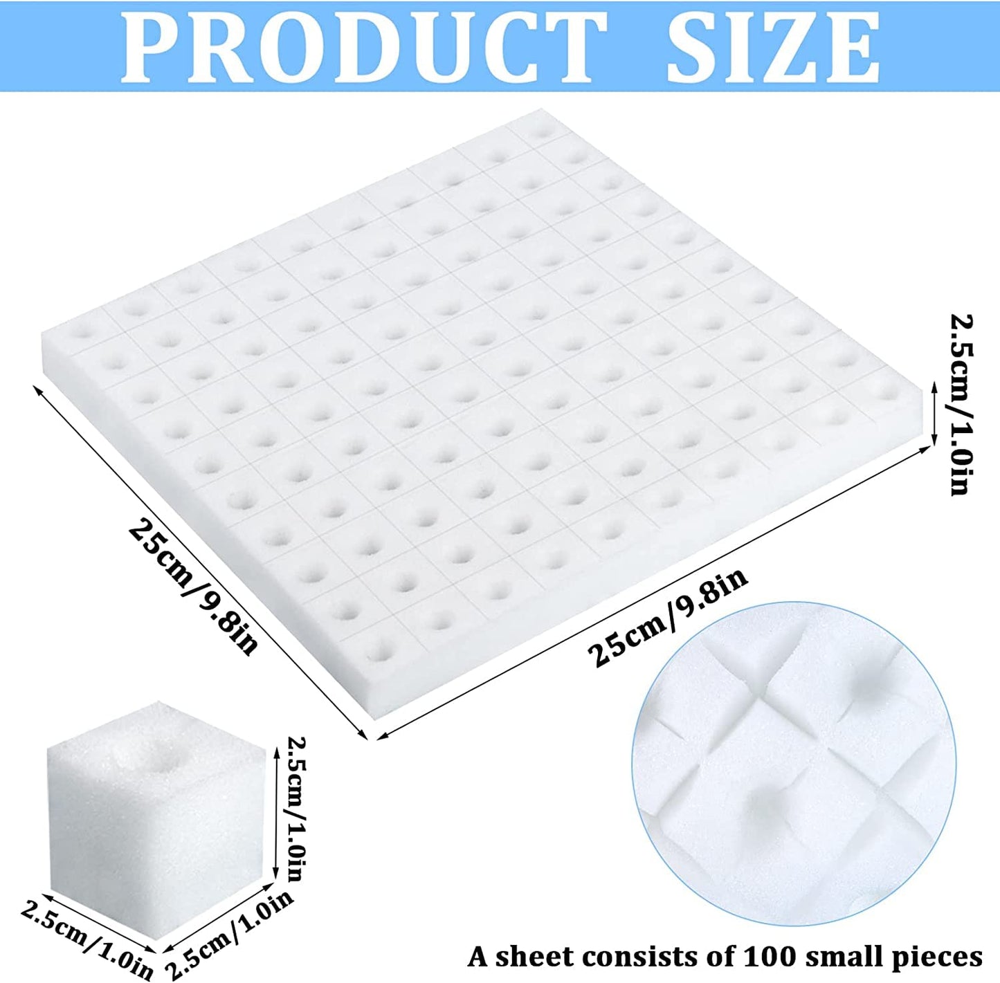 XIDAJIE 600 Pcs Hydroponic Sponges Planting Gardening Tool Soilless Cultivation Seedling Sponges Cultivation Sponge Greenhouse for Small Bud Growth & Grow Seedlings