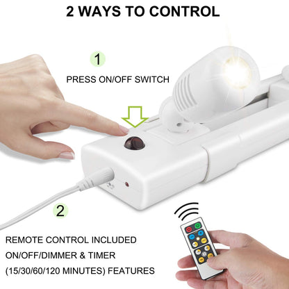 BIGLIGHT LED Track Light, Dimmable Accent Lighting with Rotatable Heads, Plug in Spotlight with Remote for Lighting up Kitchen Sink Cabinet Gallery Picture Bathroom Basement Artwork
