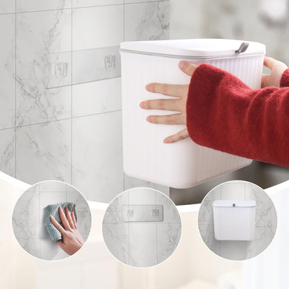 Sanitary Napkin Receptacle,White Plastic Wall Mounted Tampon Disposal Bin with Lid 10x9x6 inches Feminine Hygiene Trash Can for Women Bathroom Home Office Sanitary Waste(with 200pcs Trash Bag)