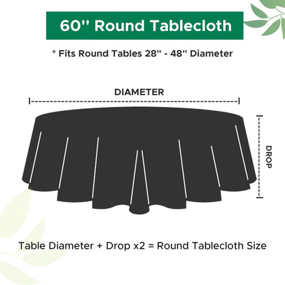 Biscaynebay Round Tablecloth 60 Inch-Auqa Blue Outdoor Fabric Table Cover-Small Circle Folding Table Cloths Linen Water Resistant for Kitchen Dining Picnic Patio Outdoor Party Restaurant Tables