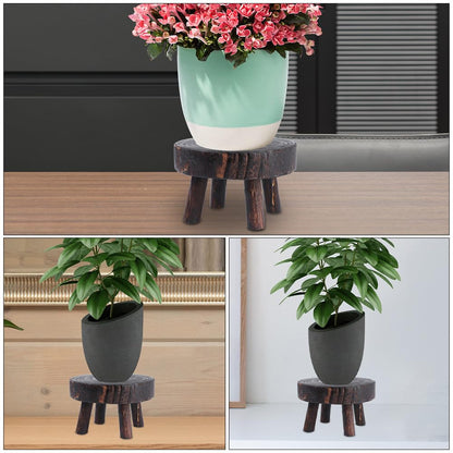 KONTONTY 1Pc Decorative Wooden Flowerpot Rack Elegant Wooden Plant Stand for Indoor and Outdoor Use Stylish Flowerpot Display Rack for and Patio Decor