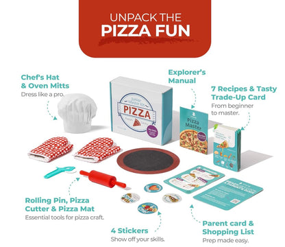 Tovla Jr. Ultimate Real Pizza Cooking Kit for Kids – Fun DIY Baking Set, STEM Activity for Ages 4+, Visual Learning Pizza Tools, Great Gift for Young Chefs