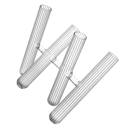 3/4 Striped Glass Test Tube Vases for Flowers Arrangements Plant Terrariums for Hydroponic Plant Holder Home Decors Floral Arrangement Vases
