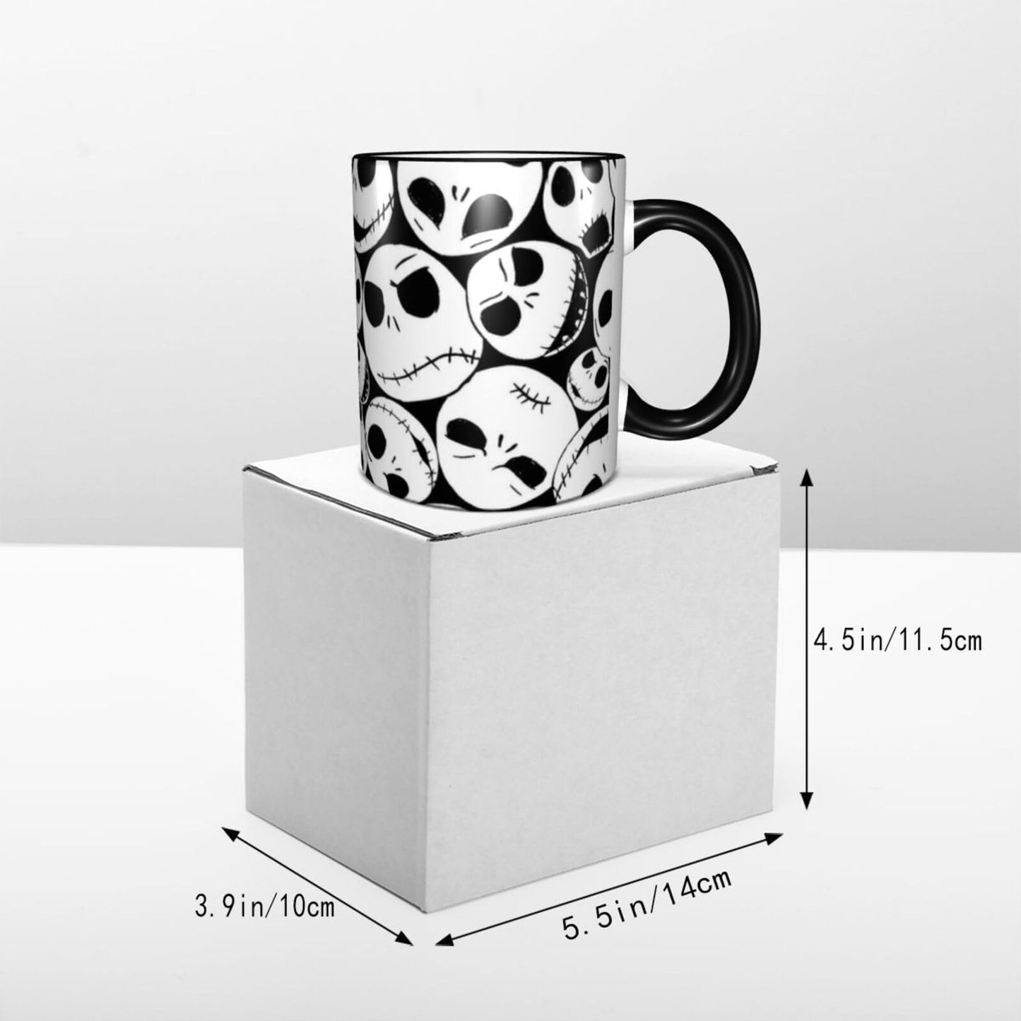 GUCGUSY Halloween Skull Ceramic Coffee Mugs 11oz with Handle, Funny Tea Cup for Women Men, Ideal Gift for Home Office Daily Use