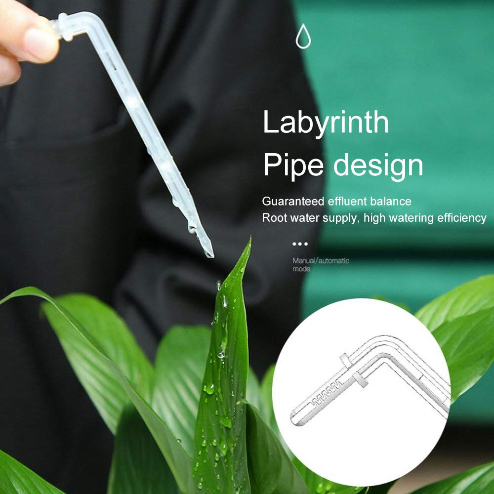 TopHomer Automatic Irrigation System Indoor Plants Automatic Watering System LCD Display Auto Water Timer Supported 10-15 Pots for Pot Plants, Hanging Basket, Flower Beds