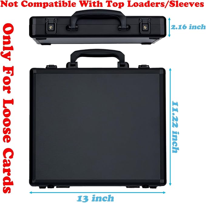 Azamou Premium 9-Pocket Hard Case Card Binder, 450 Cards Capacity for TCG MTG YGO Sports Cards, Sleeve-Free & Not Compatible with Top Loaders/Sleeves (Black – Only for Loose Cards)