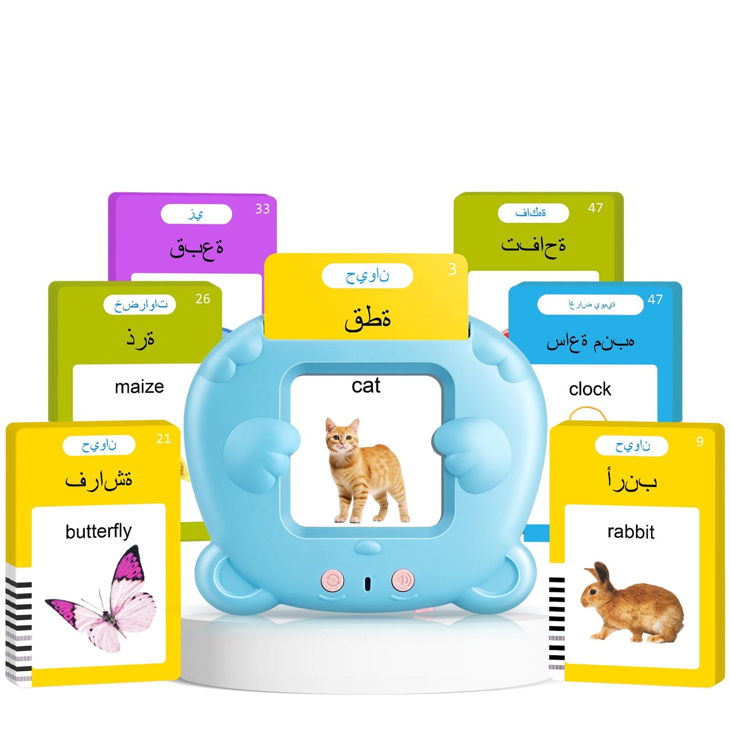 Arabic & English Talking Flash Cards for Toddlers, 510 Sight Words Bilingual Flash Cards, Learning Toys, Montessori Toys, Speech Therapy Toys, Children's Sensory Preschool Educational Birthday Gifts