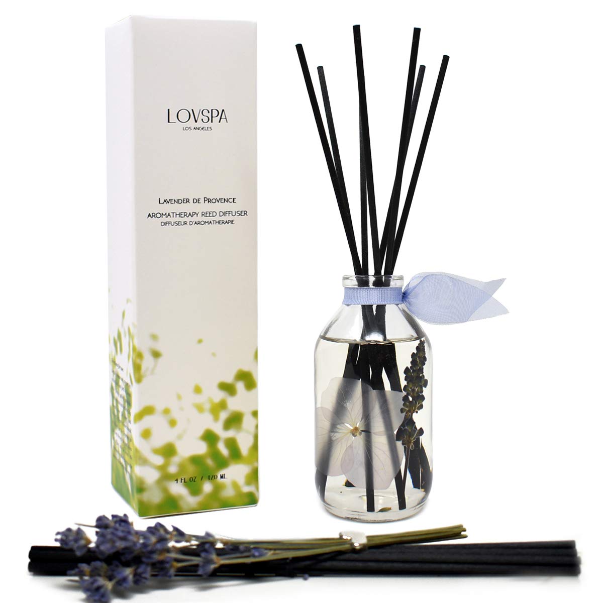 LOVSPA Reed Diffuser Set, Smoked Vanilla Scented Oil Diffuser with Sticks, Home Fragrance Accessories for Bathroom Shelf Decor, Aroma Diffusers for Home or Office Fall Decor, USA Made