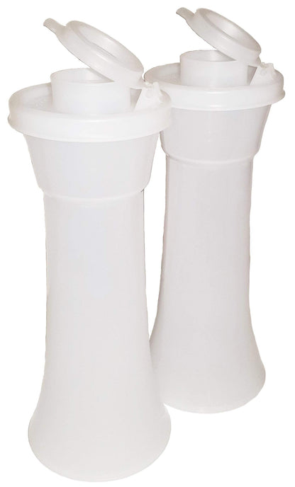 Tupperware Classic Sheer Tall Hourglass Salt and Pepper Shakers Set