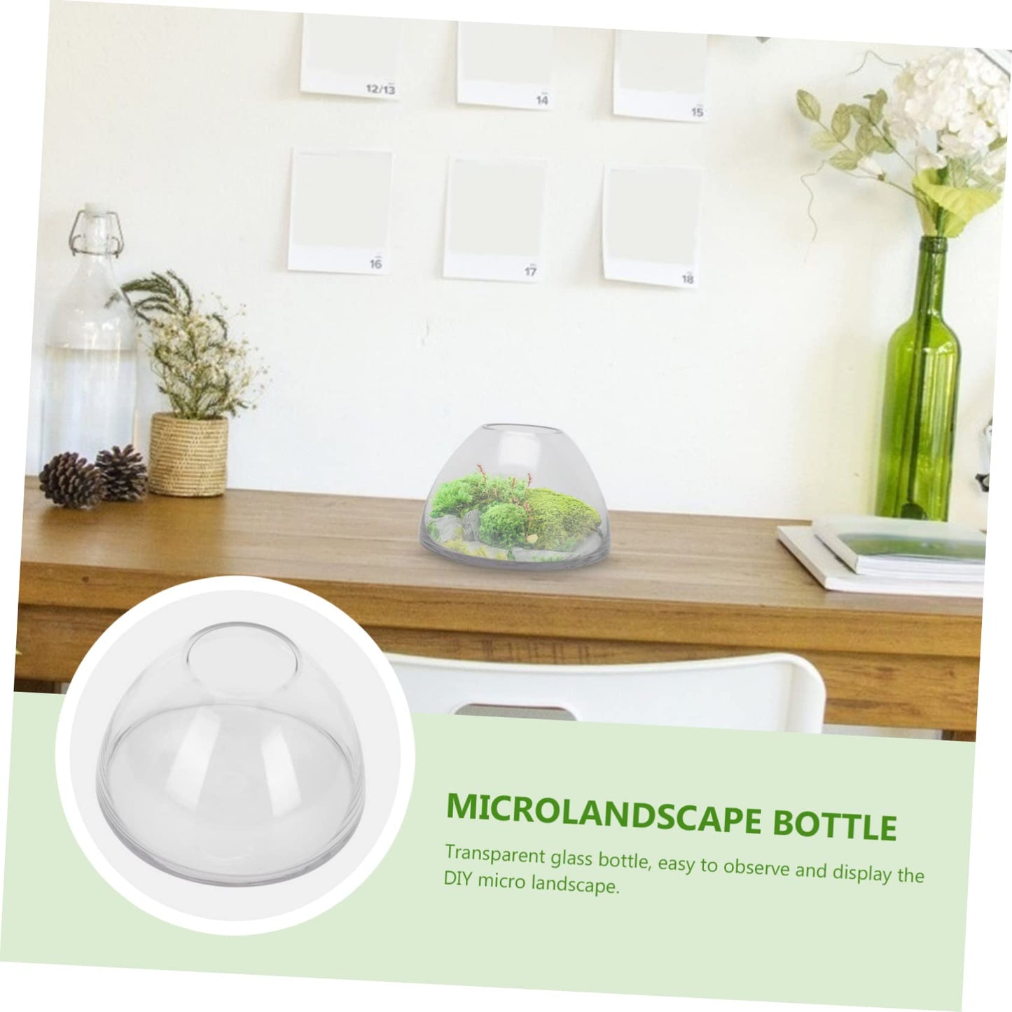 YARNOW Landscape Bottle Glass Terrarium for Home Decor Indoor Plants and Display Diameter Height for Creative Miniature Gardens