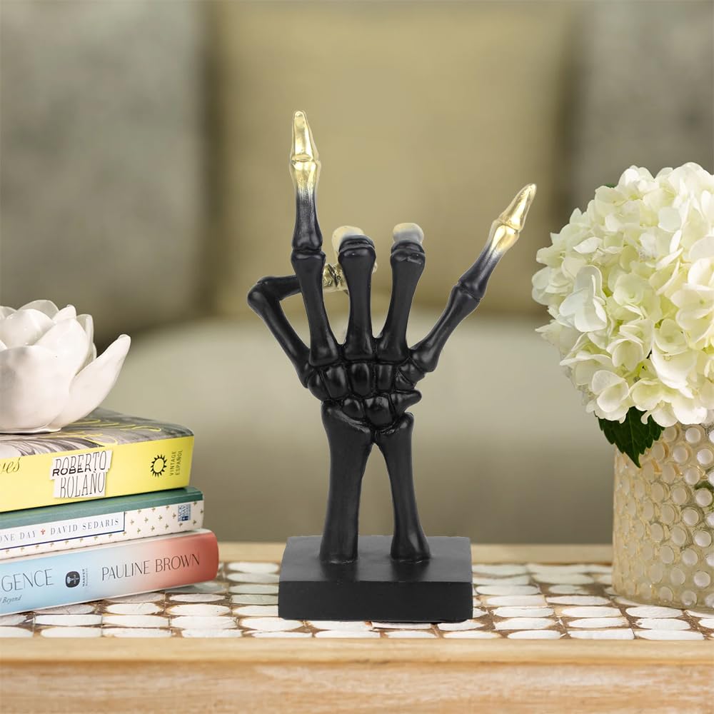 Mrlikale Gothic Skeleton Hand Form Jewelry Display Stand, Bracelet Watch Jewelry Ring Holder for Jewelry Room Home Decorations, Black(A)