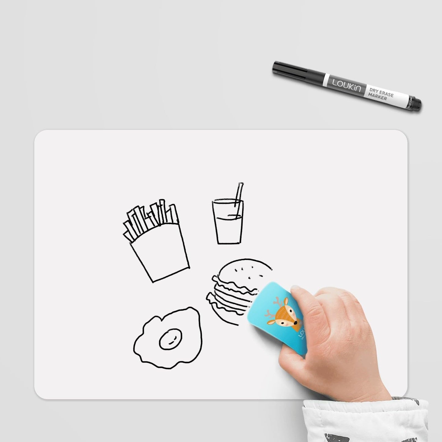loukin 2 Pack Kid Magnetic Dry Erase Erasers, Mini Whiteboard Eraser, Small Glass Board Eraser for Classroom, Home, Office, 2.17"x1.38"x0.59"(Blue)