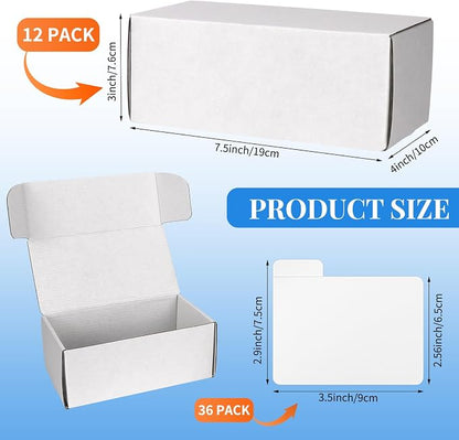 VOKOY Trading Card Storage Box with Dividers, 12 Pack • 400 Count Bulk Card Collection Case, Corrugated Cardboard Storage Box for Sports, TCG/Magic/Mtg Cards (Horizontal Length 7.5 Inch)