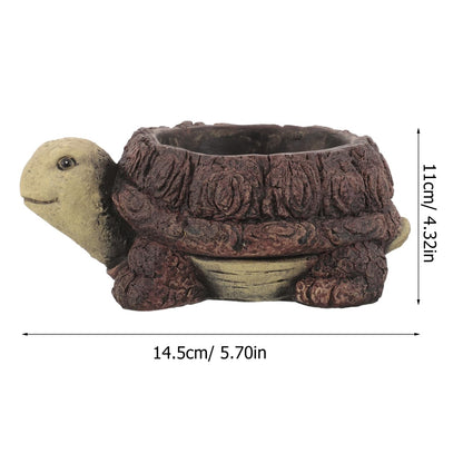 VINTORKY Turtle Shape Resin Planter Decorative Outdoor Planters for Garden Patio