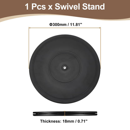 uxcell 2Pcs 12 Inch Rotating Swivel Stand with Steel Ball Bearings, 360 Degree Rotating Lazy Susan Turntable Organizer Round Rotating Plate for TV Sculpture Computers Monitor, Black