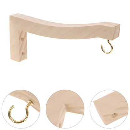 Kisangel Wooden Plant Hanger Hooks for Wall and Ceiling Indoor Outdoor Hanging Bracket 2pcs Pine Wood Natural Finish Plant Hooks