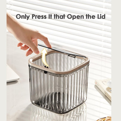 Tomonobu Mini Trash Can with Lid,Removable Small Garbage Can， Ultimate Mini Desktop Storage Box, Tiny Trash Can for Car, Bathroom, Kitchen or Bedroom