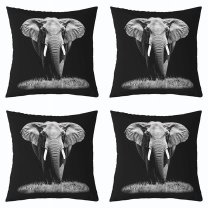 Feelyou Set of 2 Elephant Throw Pillow Covers, 3D Wild Animal Pattern Cushion Case for Home Living Room Decor, Reversible Exotic Style Theme Decorative Throw Cushion Case, 18x18 Inches