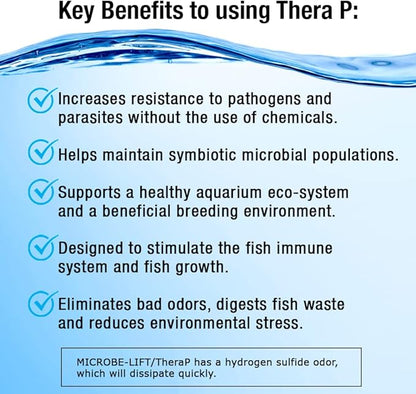 MICROBE-LIFT THERAPH16 TheraP Fish Care Treatment for Freshwater and Saltwater Home Aquariums and Tanks, 16 Ounces (Pack of 4)
