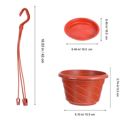 Yardwe 10Pcs Plastic Hanging Planters with Hooks Garden Planters for Indoor Outdoor Balcony Decor Durable Plastic Hanging Flower Pots with Drainage Holes