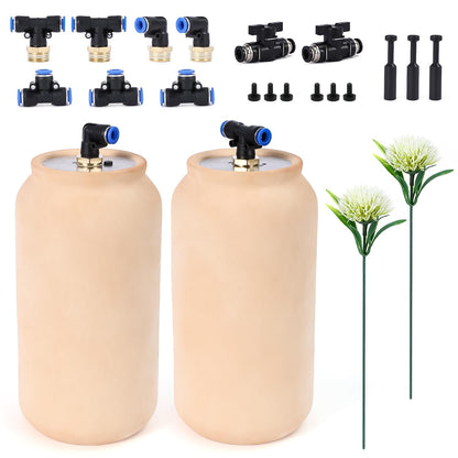 2pcs 4.8x4.8x10in 64oz Large Ollas IIrrigation System Plant Watering Device Easy Self Watering Planter for Your Garden Olla Watering System Classic Plant Watering Stakes