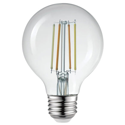 GLOBE Electric 34919 Wi-Fi Smart 5.5W (60W Equivalent) Straight Filament Tunable White Amber Glass LED Light Bulb, No Hub Required, Voice Activated, 2000K - 5000K, Vintage Edison Style, 500 Lumns