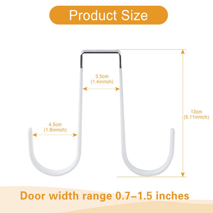 Manesi Double Sided Over The Door Hooks for Clothes. Over The Door Hanger Hook Set of Four. Towel Hanger for Bathroom, Wreath Hook, Coat Rack Hat Organizer or Plant Hooks for Ceiling 4 Pack