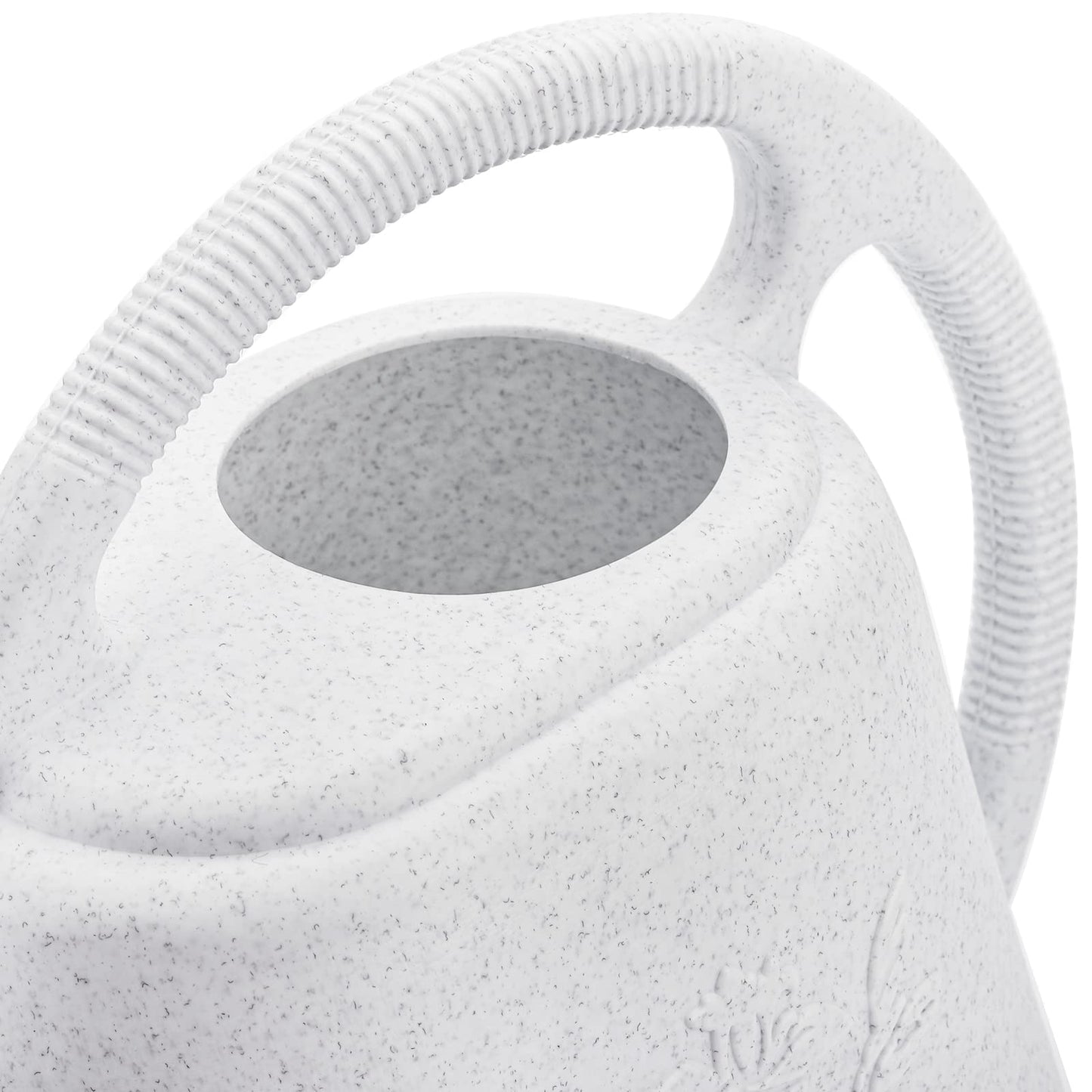 Fasmov 1-Gallon Plastic Watering Can with Comfortable Handle, Garden Watering Cans Long Spout for Indoor Outdoor Watering Plants (Gray White)
