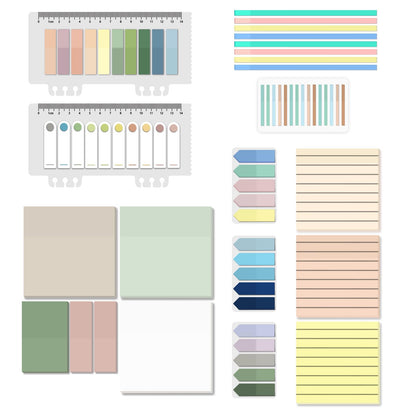BAYTORY 1610 Sheets Transparent Sticky Notes with Highlighter Tape, Clear Waterproof 3 x 3 inch See Through Memo Pad, Self-Adhesive Translucent Writable Index Tabs for Annotating Books