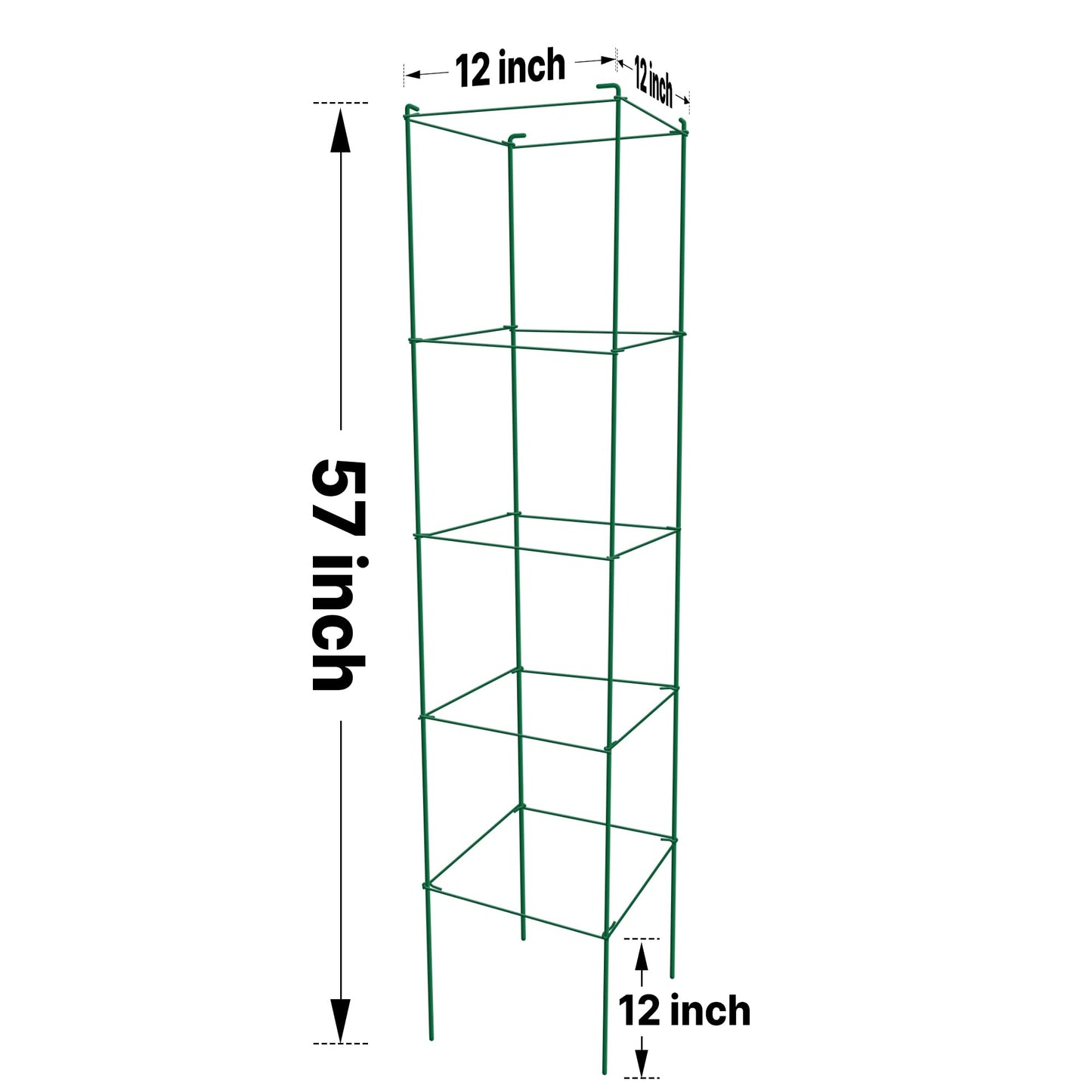 Thealyn Tomato Cages 6 Packs 57 Inches (H) Plant Stand with 164 Feet Twist Ties, Heavy Duty Garden Plants Support for Tomatoes, Cucumber, and Other Climbing Plants (Green)