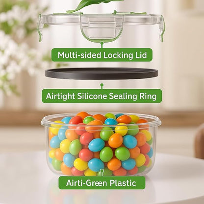 RockBerry 33 Containers with Large Food Storage Containers with Lids Airtight- Stackable Kitchen Bowls Set, Small Box-BPA Free Leak proof Plastic Boxes-Microwave safe