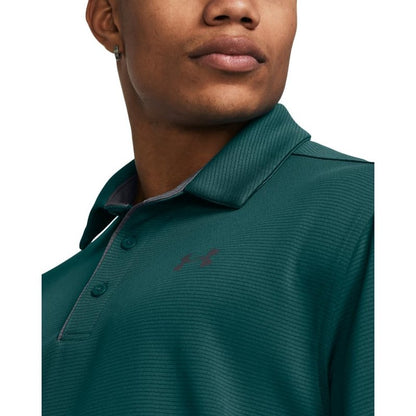 Under Armour Men's Tech Golf Polo, (449) Hydro Teal / / Pitch Gray, Small